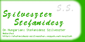 szilveszter stefanidesz business card